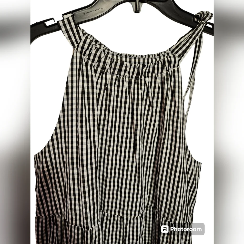 Maggy London sz 6 womens gingham print maxi dress - Picture 3 of 4